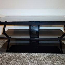 3 Shelf Glass Entertainment Center