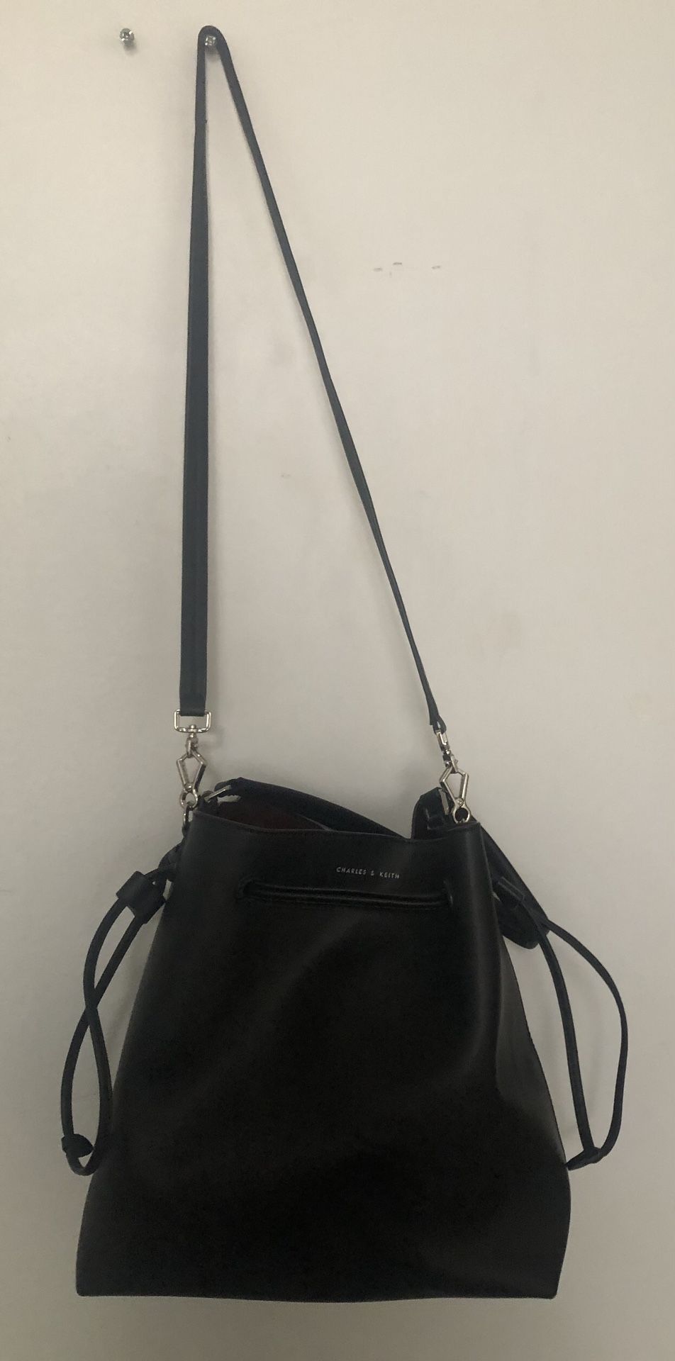 Black Drawstring Hobo Bag