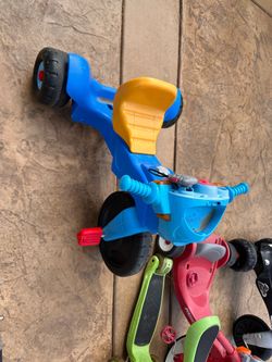 Blue toddler ride on trike