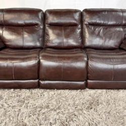 Brown Leather Power Recliner