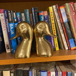 Heavy Solid Brass Vintagehighly Detailed Duck Head Bookends