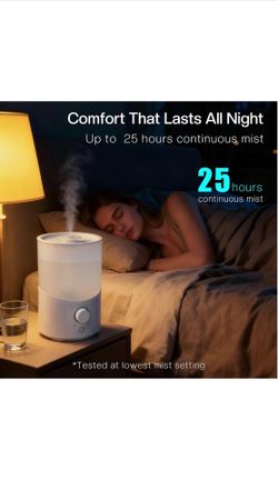 Cool Mist Humidifier White 360° Rotating Nozzle