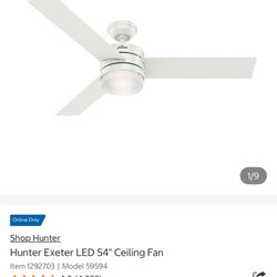 White Hunter Ceiling Fan