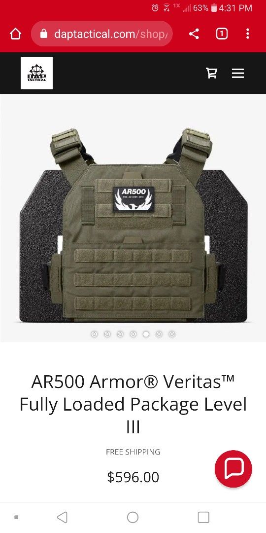 AR500 VERITAS. FULLY LOADED PLATE CARRIER WITH LEVEL III+ CURVED BASE