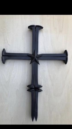 Large Railroad Spike Cross
