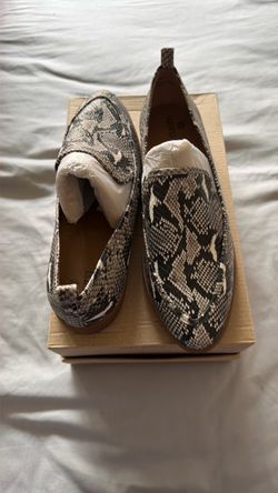 Snake Print Slip-On Loafers
