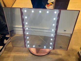 Trifold LED Vanity Mirror with Magnification