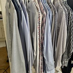 17 Men’s Dress Shirts (sizes Large, 16 34/35, 16.5 34/35)