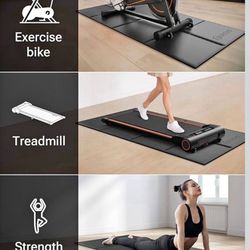 New UREVO Foldable Treadmill Mat, Exercise Bike Mats for Home Gym Workout, Waterproof Non-Slip Exerc