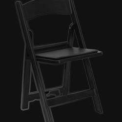Black padded resin chairs