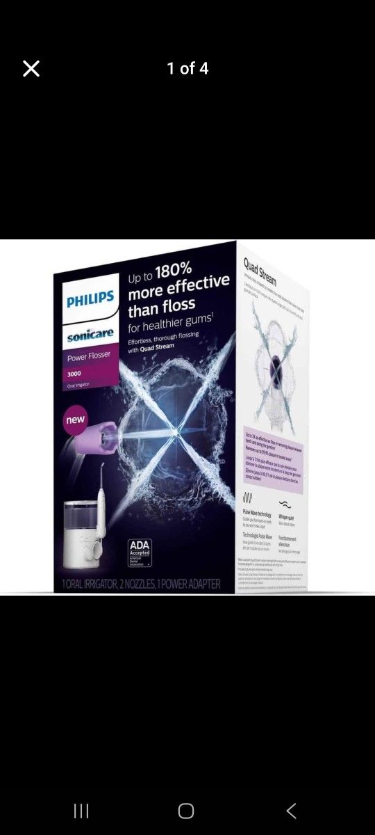 Philips Sonicare waterpik Power Flosser 3000, White, HX3711/20