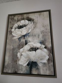 Framed Floral Canvas Wall Art