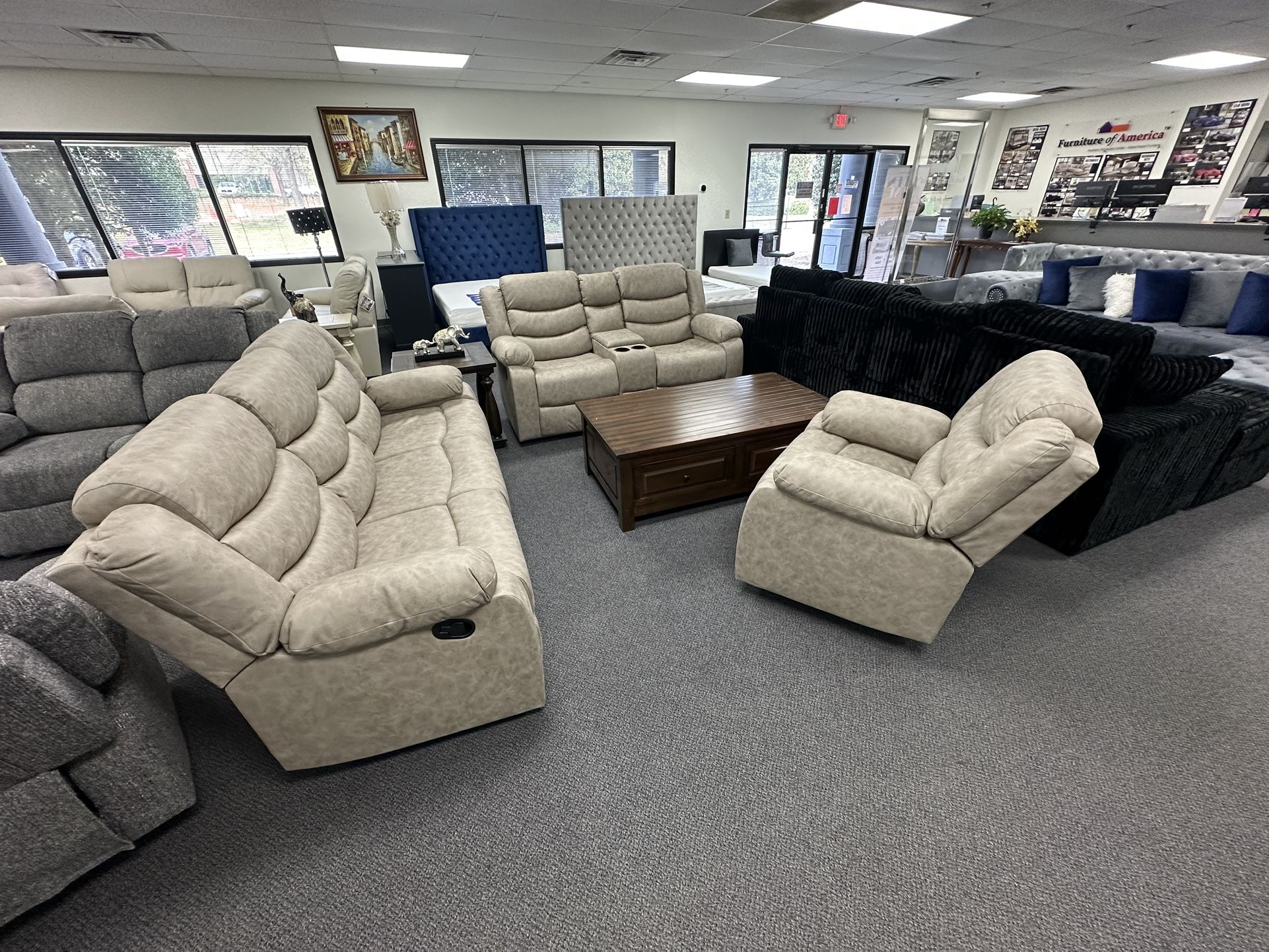 3βPC Reclining Sofa & Loveseat Set β Premium Leatherette π€π₯