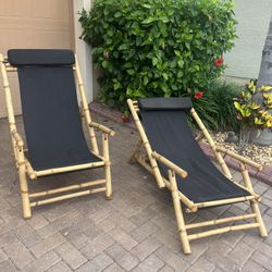 Bamboo Lounges (2) Sturdy 