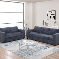 Brand New Comfy Corduroy Sofa Loveseat Set 