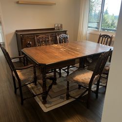100 year old? Jacobean Revival Table, chairs and sideboard