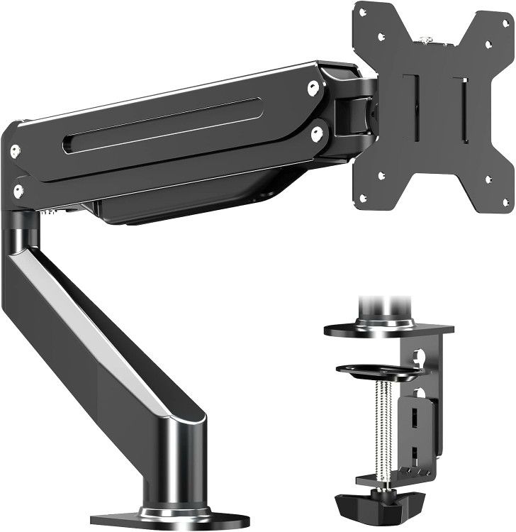New Suptek Single Monitor Mount Stand,Gas Spring Monitor Arm Desk Mount Fully Adjustable for 17 20 22 23 24 26 27 inch Monitors Weight Capacity up to