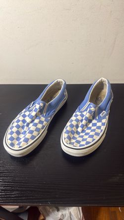 Vans Blue checkered used size woman’s 10