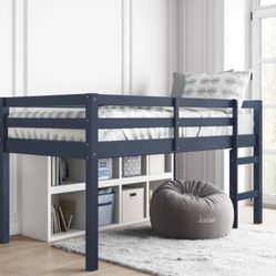 twin loft bunk bed blue 