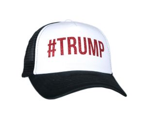 New #Trump Red Glitter  Ball Cap Trucker Hat Political Conservative Republican. 
