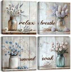 Flowers in a Jar  Canvas Wall Art