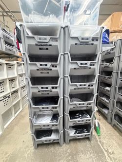 Great condition ULine giant plastic stackable bins