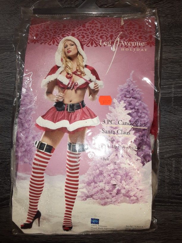 Halloween Costume Women's Ladies Sexy Size Adult Medium Christmas Elf Santa Claus Helper