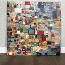 48x48 EXTRA LARGE “Complexity” Multicolored Abstract Artwork Canvas Wall Art