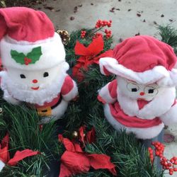 Mr and Mrs Clause Or Mr & Mrs Snowman vintage hand made Very Cute 