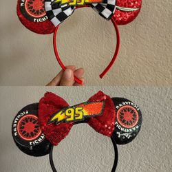 LSHDXD Halloween & Christmas Hairband, Hand-made Headband with Adjustable Mouse Ears, Glitter Sequin