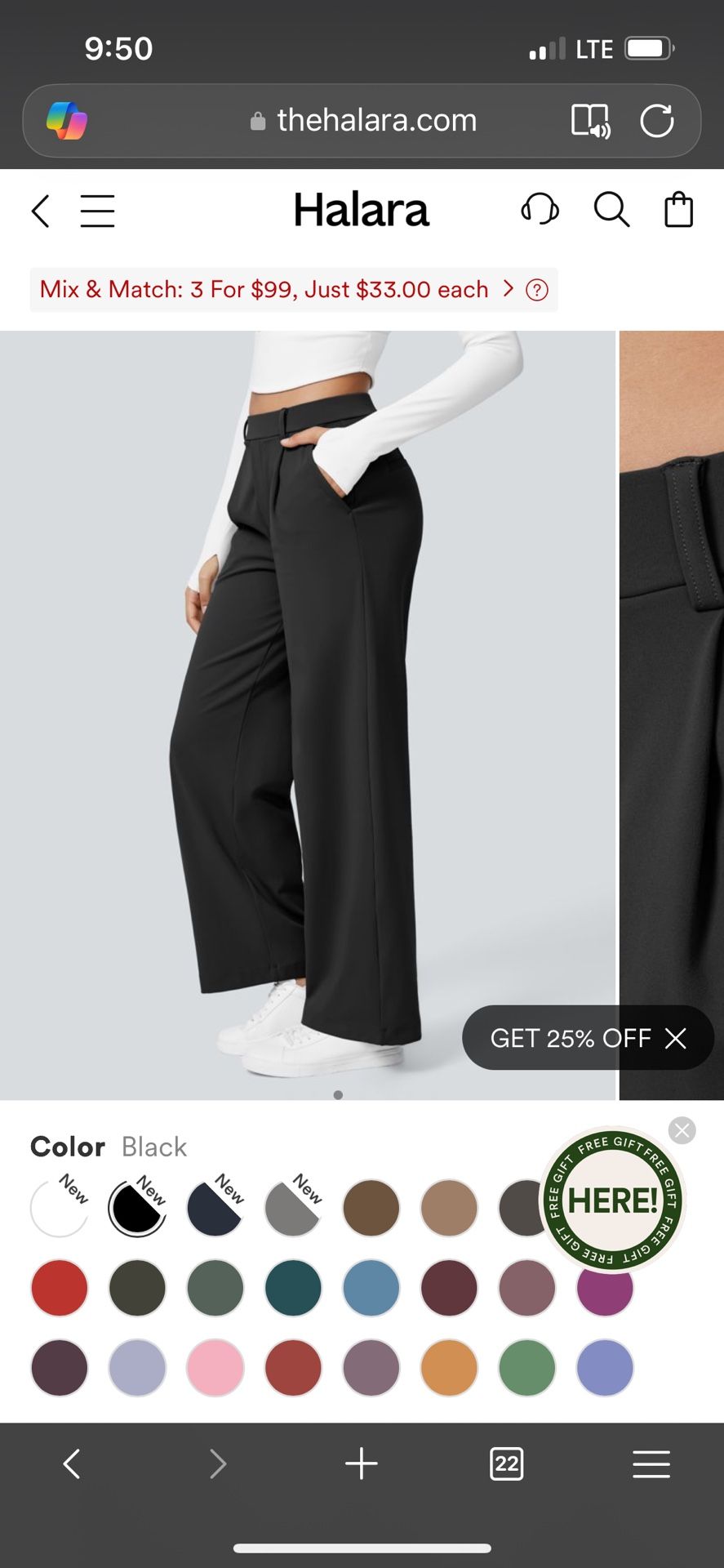 Halara High Waisted Work Pant - Mediums