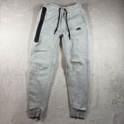 Nike Sportswear Tech Men’s Small Gray Fleece Jogger Sweatpants #2347