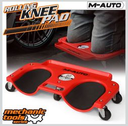 Rolling Knee Creeper Durable Knee Pads with Full 360 Degree Turn Casters and Tool Tray, Garage Kneeling Pads on Swivel Castors for Home Workshop Auto 