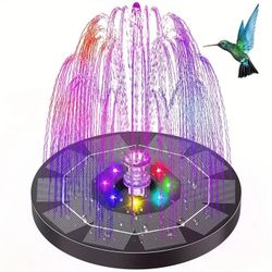 Solar Fountain with Light, Pool Fountain with 7 Nozzles