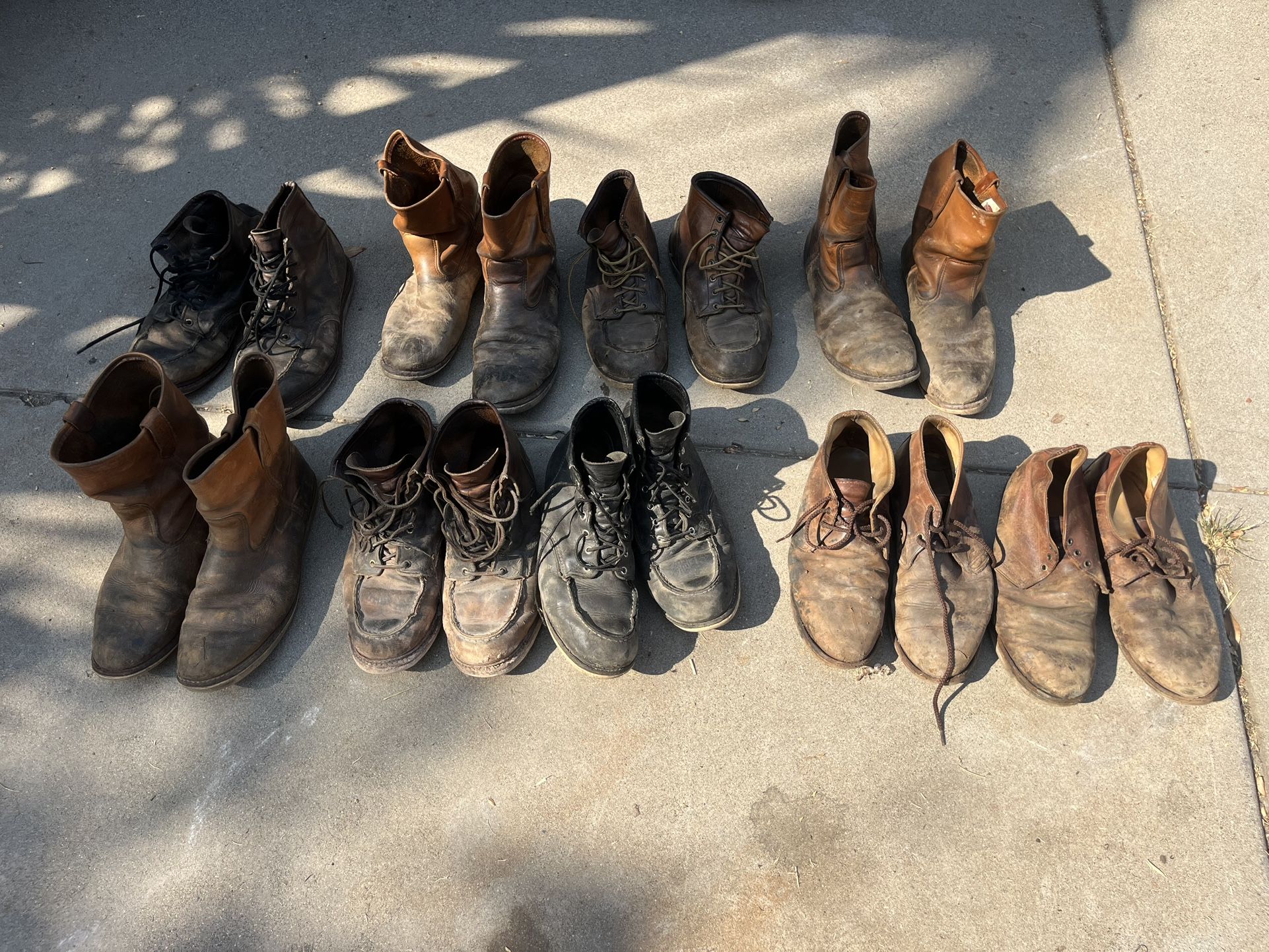 9 Pairs if used Red Wing Boots Size 12 Made In USA