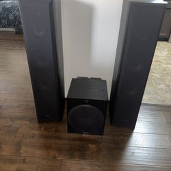 Sony SS-F6000P 4-way, bass-reflex floor-standing speakers With Sony SA W2500 Powered Subwoofer