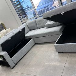 New Sleeper Sectional Couch With Storage 