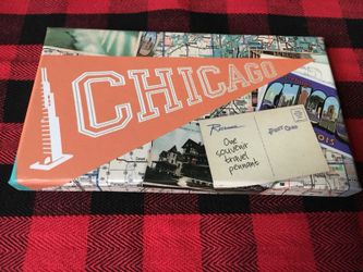 New 5 1/4 x 2 1/2” ceramic Chicago pennant ornament