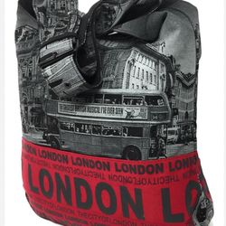 Vintage Y2K Robin Ruth London Photo Bus Red Sling Crossbody Bag