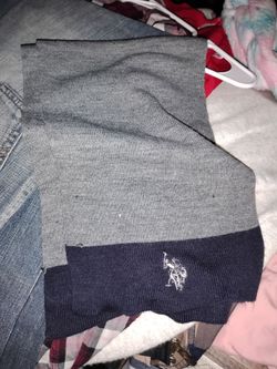 U.S. Polo Assn. Gray and Navy Knit Scarf