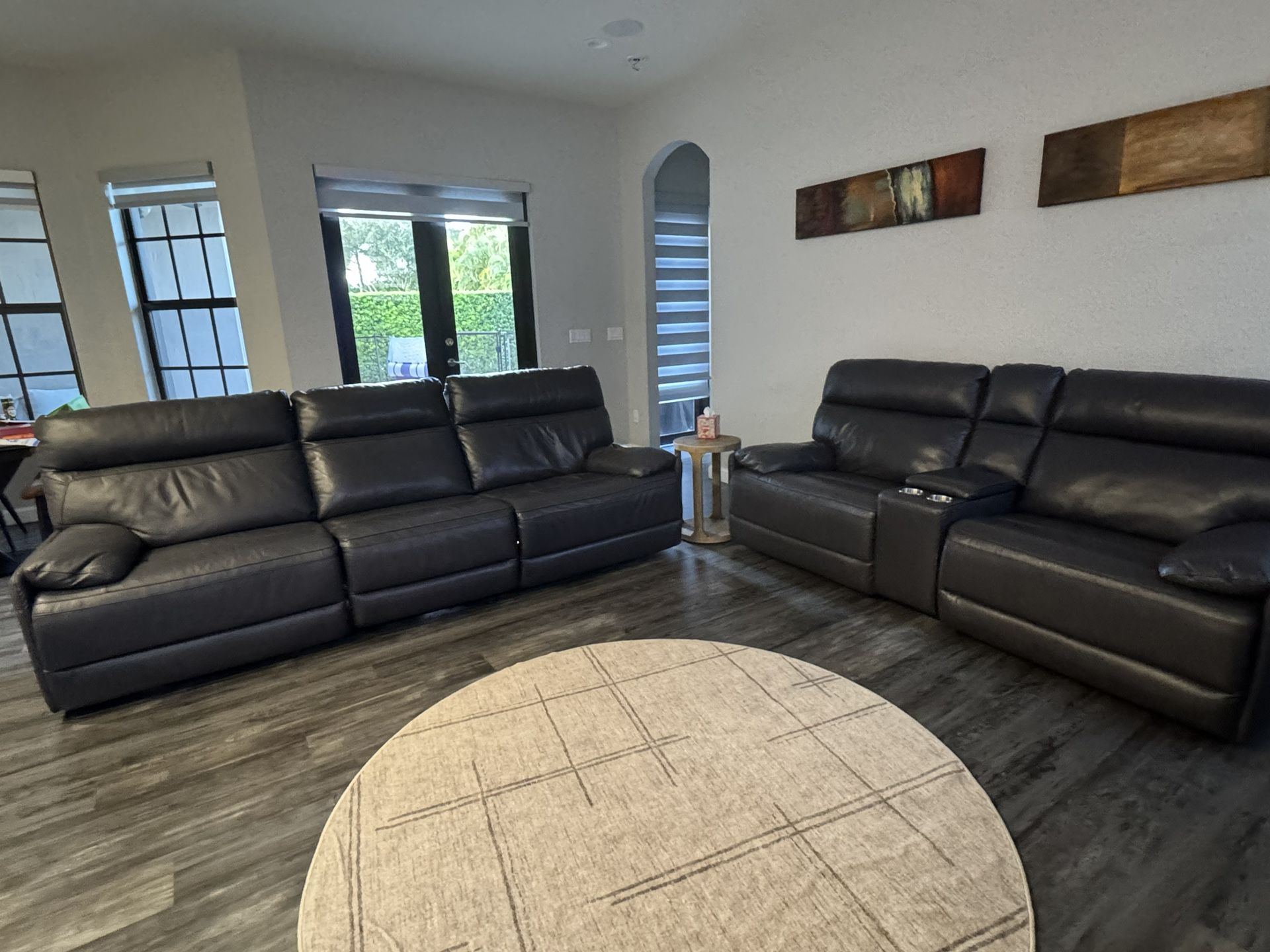 Leather 5 Recliner Couch