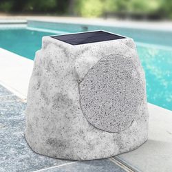 Rock Speakers Outdoor Waterproof Solar-Powered Bluetooth 5.0 Linkable Outdoor Bluetooth Speakers Built for All Seasons,Rechargeable Battery for Garden