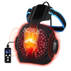 Red Light Therapy for Knee Pain Relief, Vibration Knee Massager with 660nm&850nm,3 in 1 Heated Knee Brace for Knee/Joint/Elbow/Shoulder, Rechargeable 