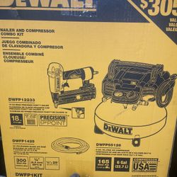 DEWALT Air Compressor And Nail Gun Kit