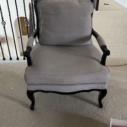 Pair Black and Grey Armchairs