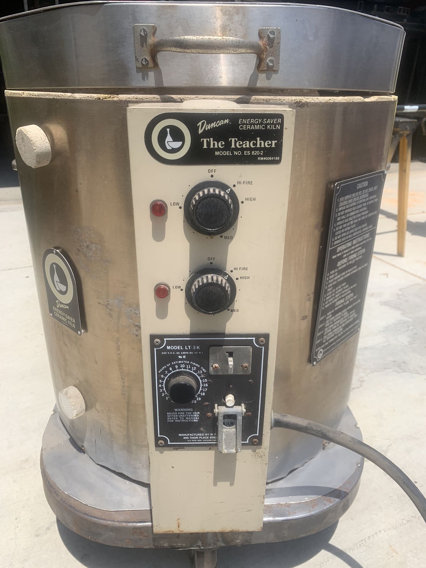 電気窯 Duncan Kiln EA820 Duncan EA 820 - Studio Operations and