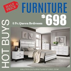 Sale 4 Pc Queen Bedroom Set +free Delivery 
