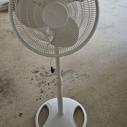 Adjustable-Height 16 in. 3 Speed White Oscillating Pedestal Fan