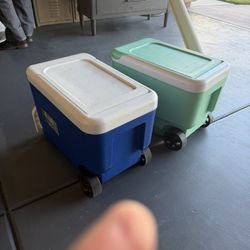 Two Igloo Wheel Cooler 