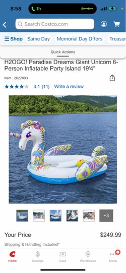 H2OGO! Giant Unicorn 6-Person Inflatable Party Island